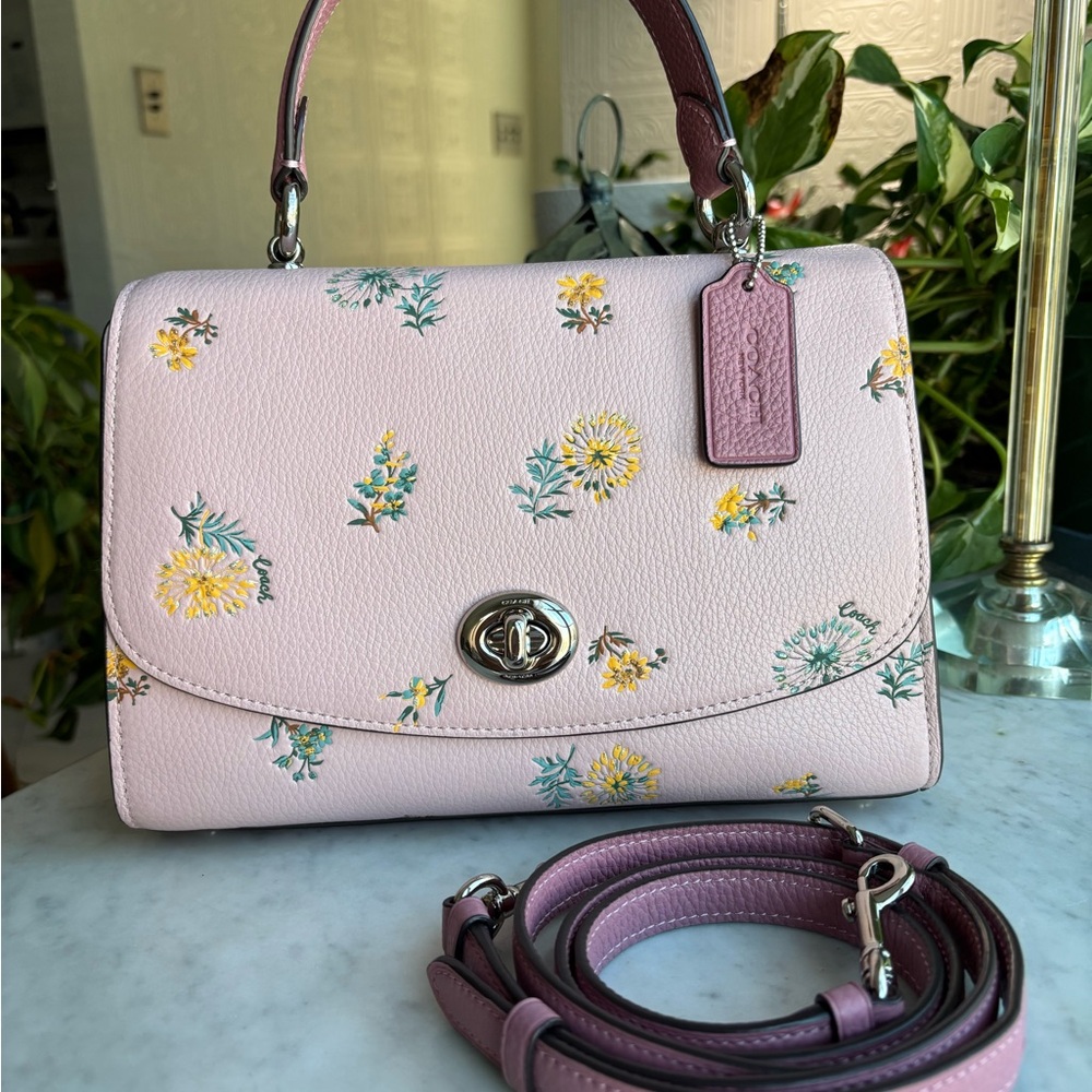 Coach Pink Floral Satchel Bag